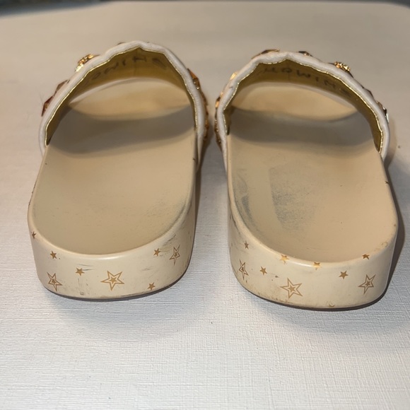 Tory Burch NIB Nappa Leather Gold Star Slides Embellished Sandals - Picture 6 of 10